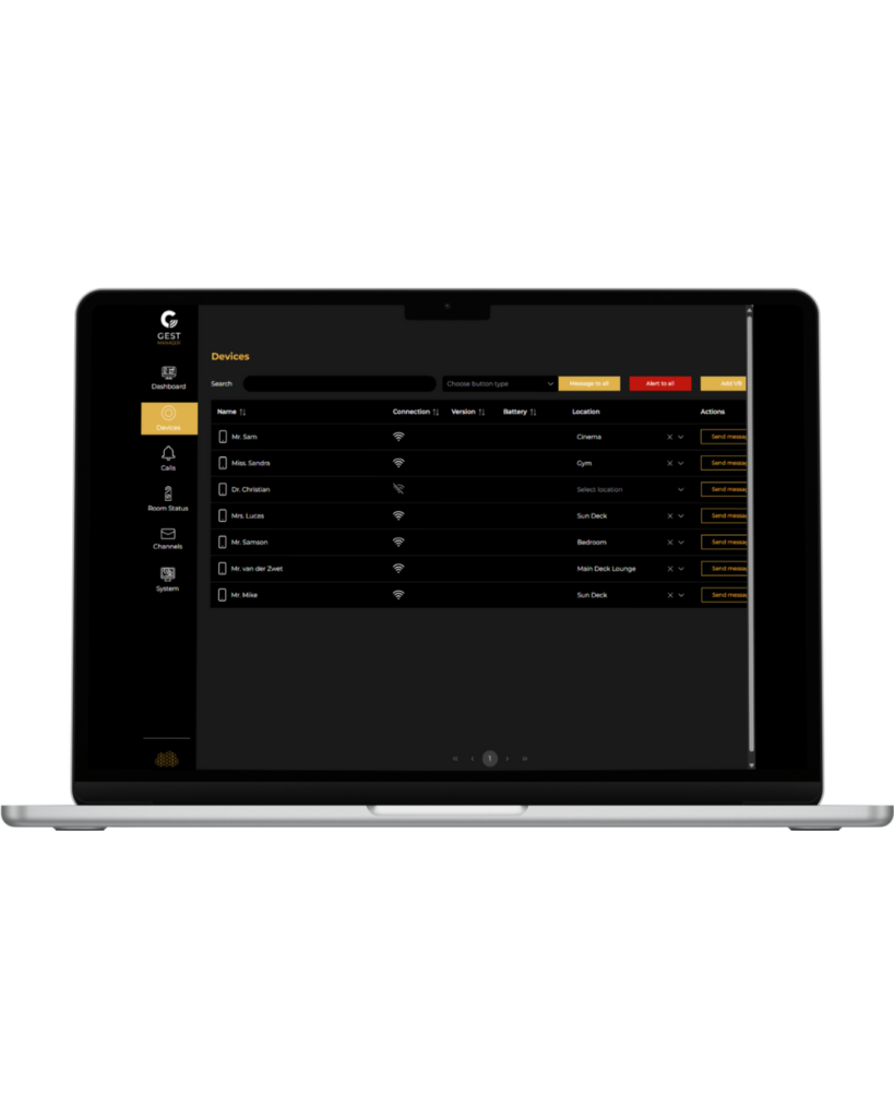 Butler Call System GEST Service Call System | YachtCloud | Butler Call System